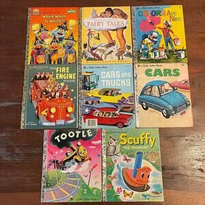 A Little Golden Book Collectible Kids 08 Books Mix Cars Fire Engine Trucks